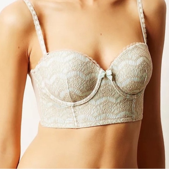 Anthropologie Cream Lace Bra 34C - Picture 1 of 5